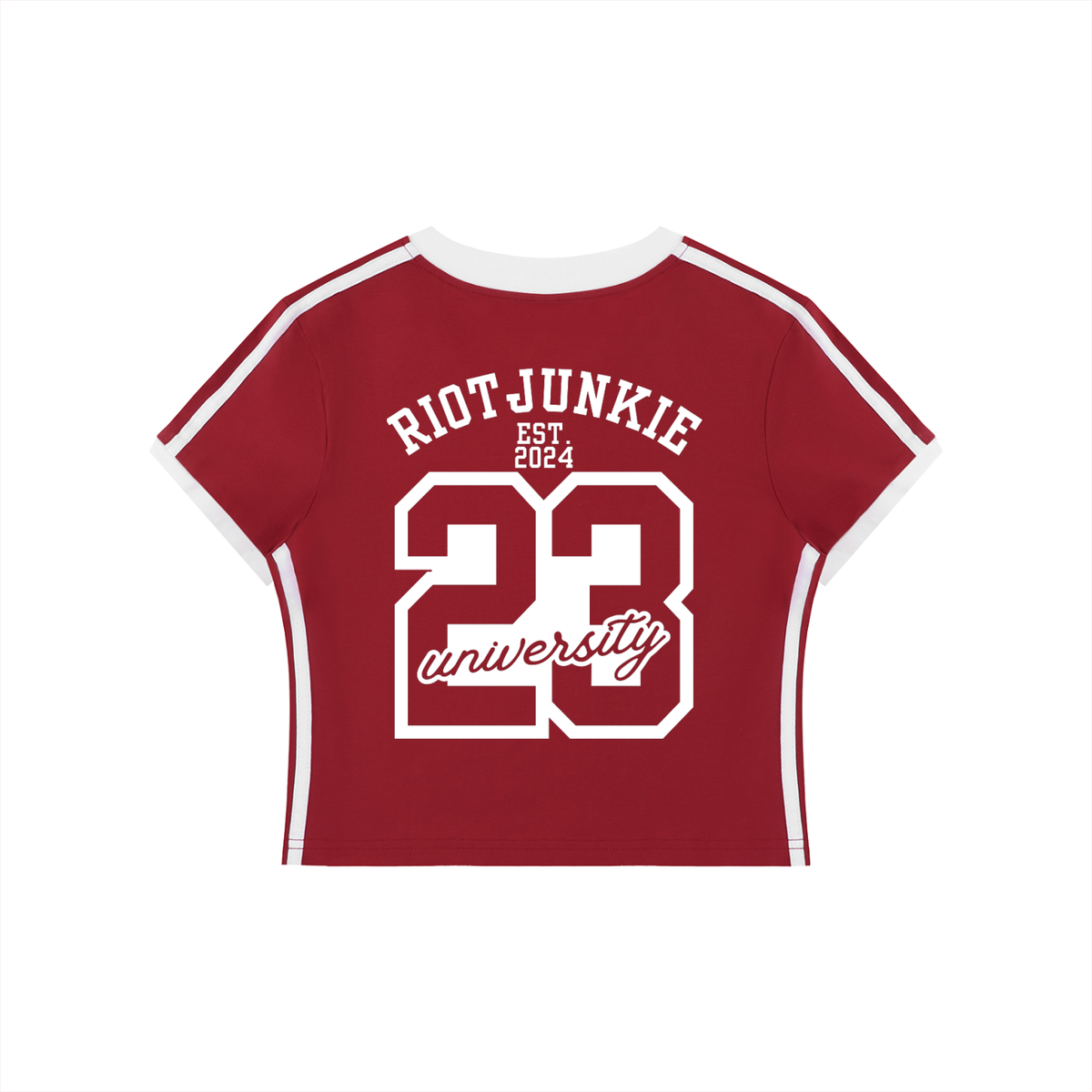 Women's V-Neck Ringer Crop T-Shirt