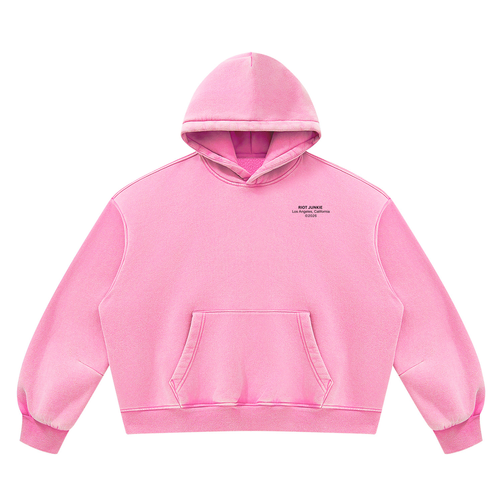 Unisex Vintage Wash Boxy Fleece Hoodie
