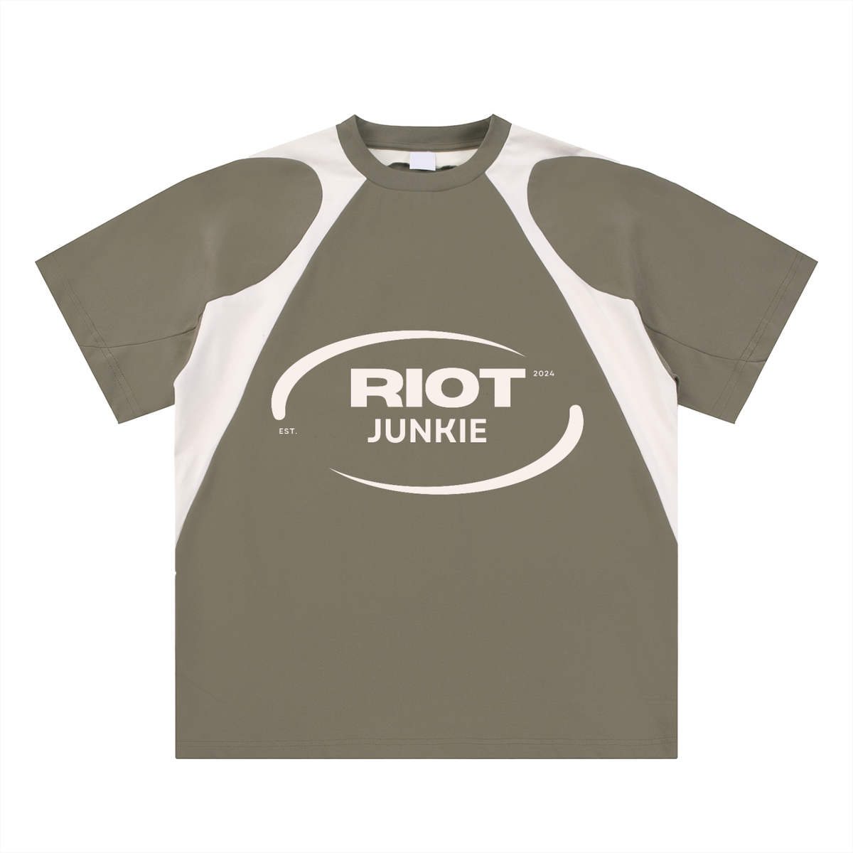 Contrast Panel Cotton T-Shirt
