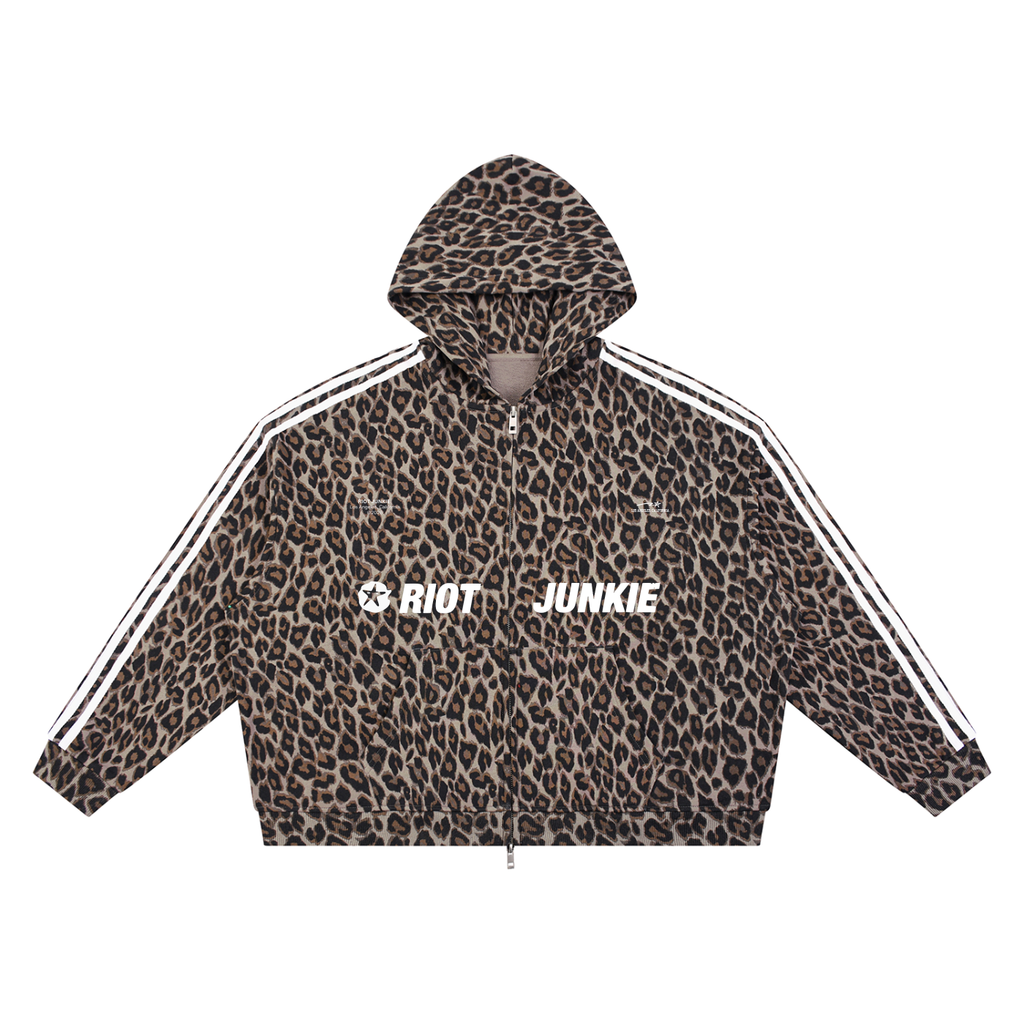 Unisex Leopard Full Zip Hoodie