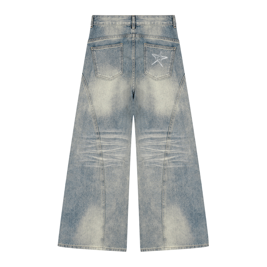Women’s Vintage Wash Wide Leg Denim Jeans