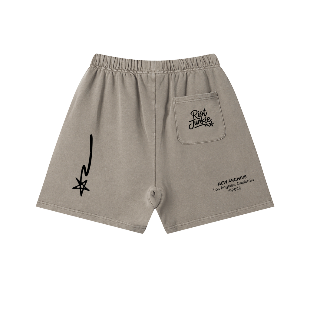 Unisex Vintage Wash Cotton Shorts