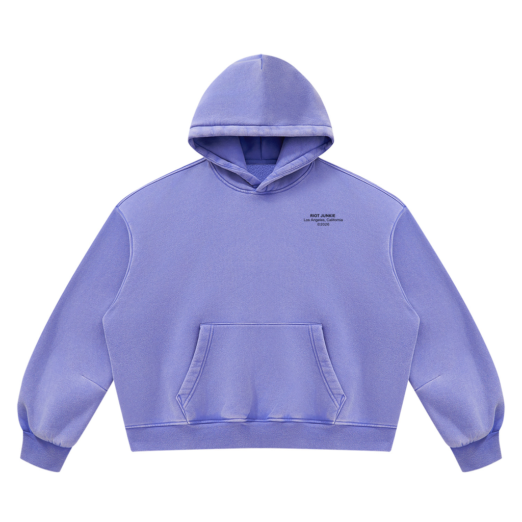 Unisex Vintage Wash Boxy Fleece Hoodie