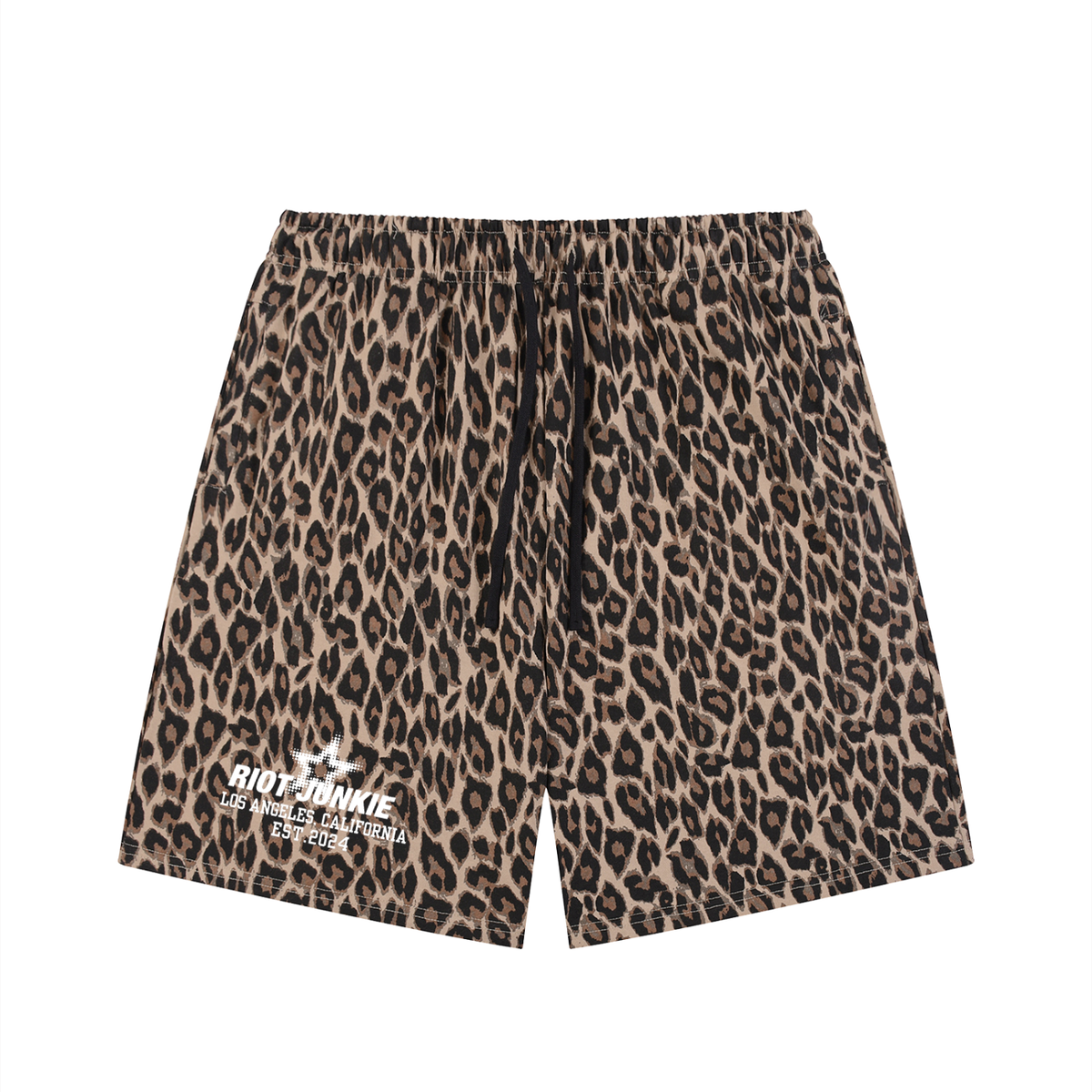 Unisex Heavyweight Leopard Drawstring Shorts