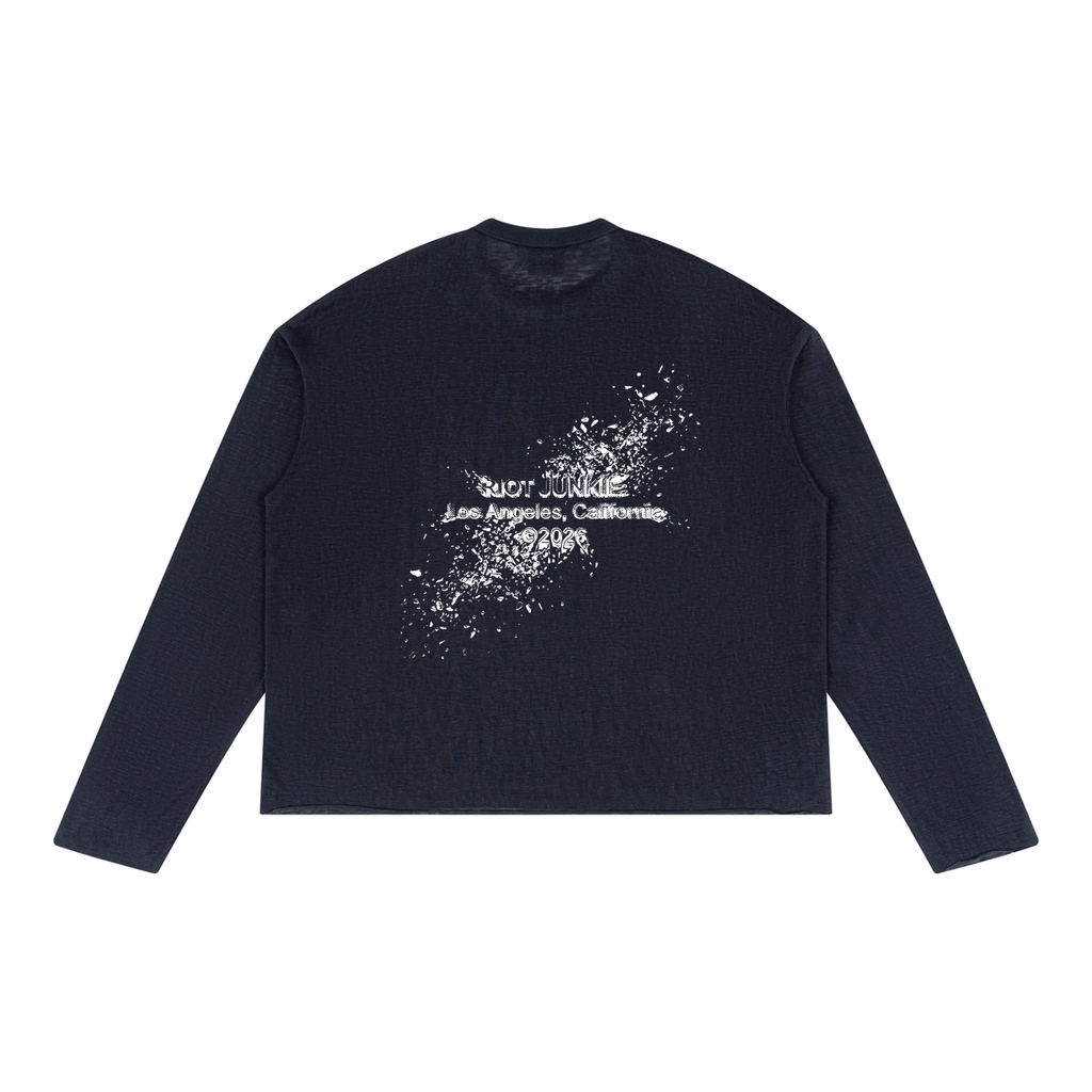 Unisex Raw Edge Long Sleeve T-Shirt
