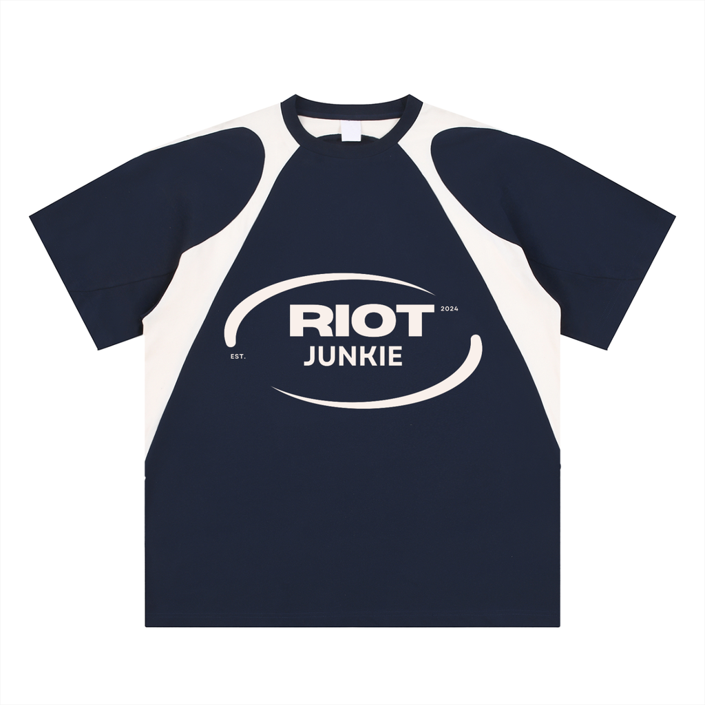 Contrast Panel Cotton T-Shirt
