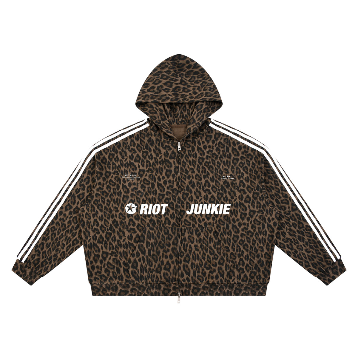Unisex Leopard Full Zip Hoodie