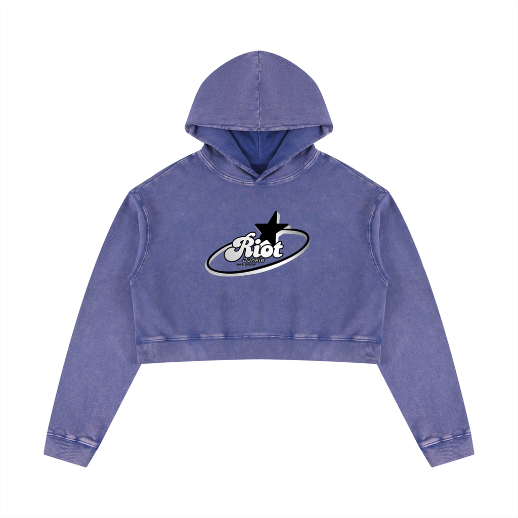 Women’s Mineral Washed Crop Hoodie