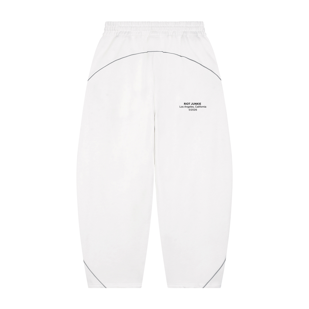 Unisex Piping Fleece Barrel Leg Sweatpants