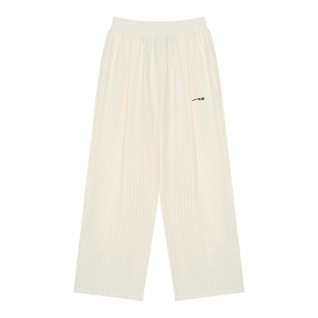 Unisex Striped Pleated Pants
