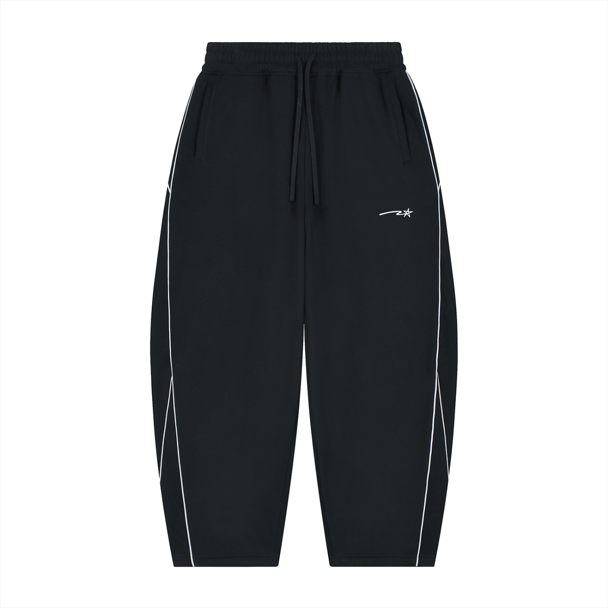 Unisex Piping Fleece Barrel Leg Sweatpants