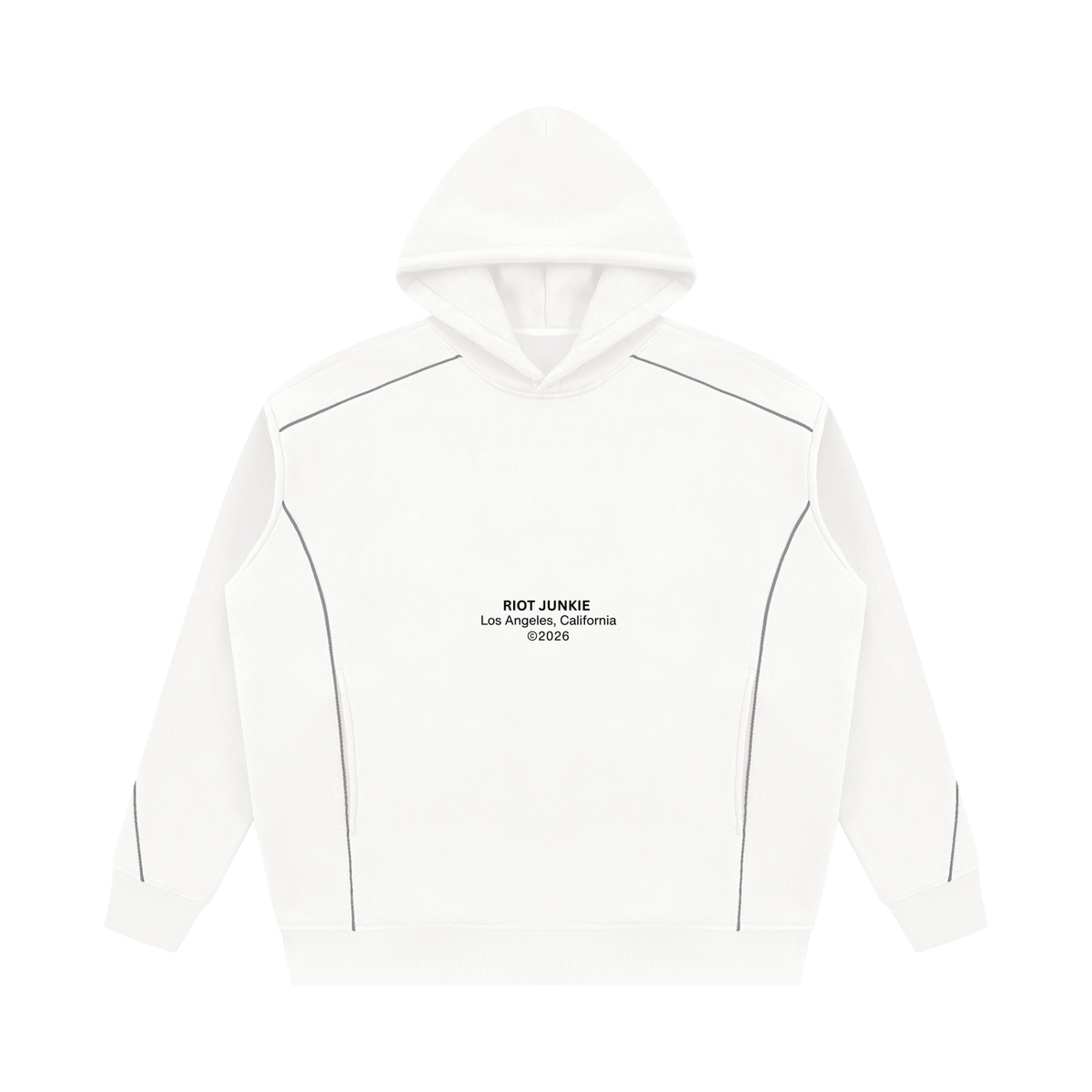 Unisex Oversized Piping Fleece Hoodie