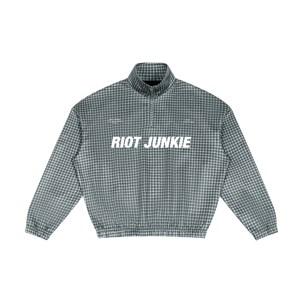 Unisex Plaid Quarter-Zip Sweatshirt