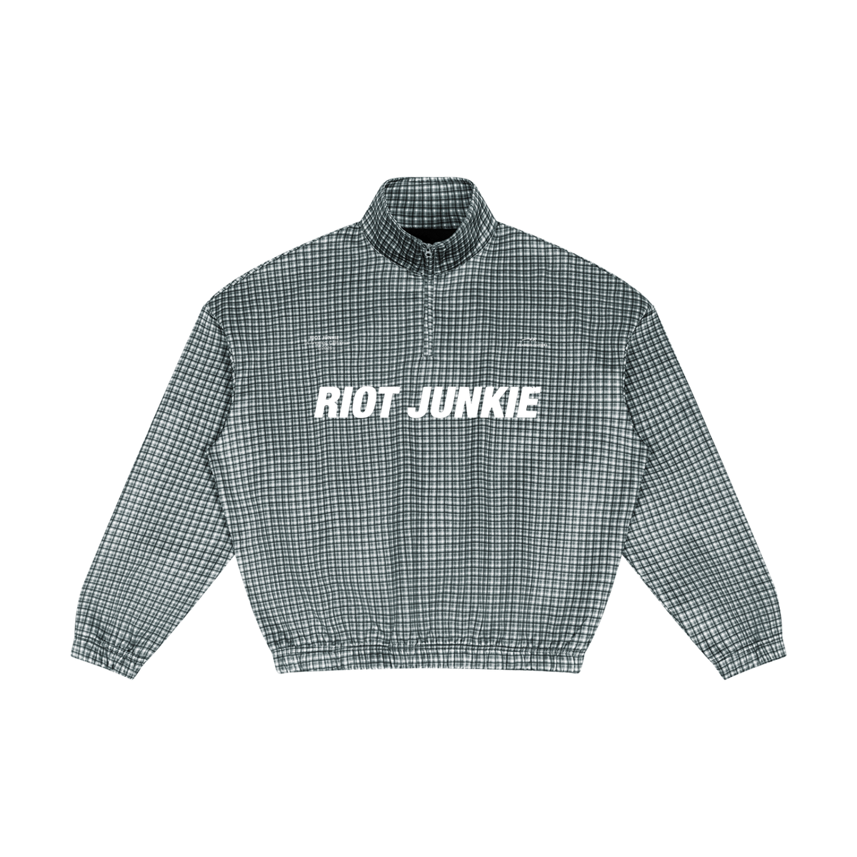Unisex Plaid Quarter-Zip Sweatshirt