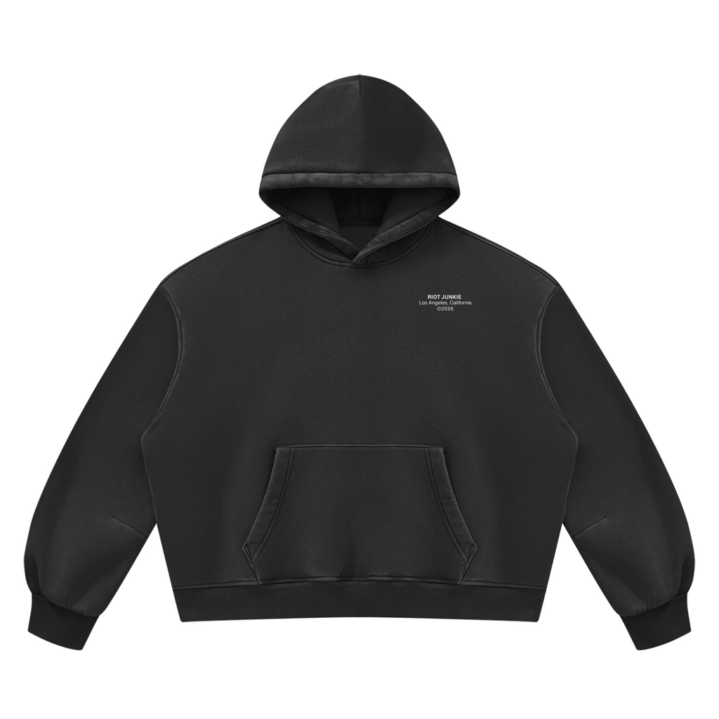 Unisex Vintage Wash Boxy Fleece Hoodie