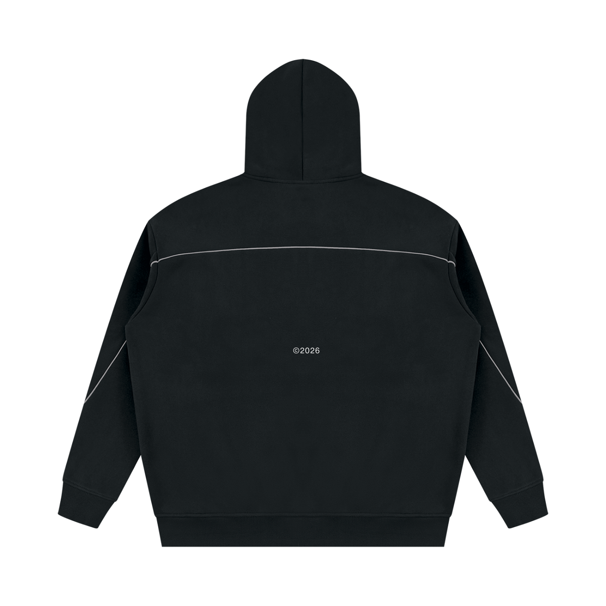 Unisex Oversized Piping Fleece Hoodie