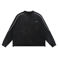 Mineral Wash Piping Raw Hem Sweatshirt