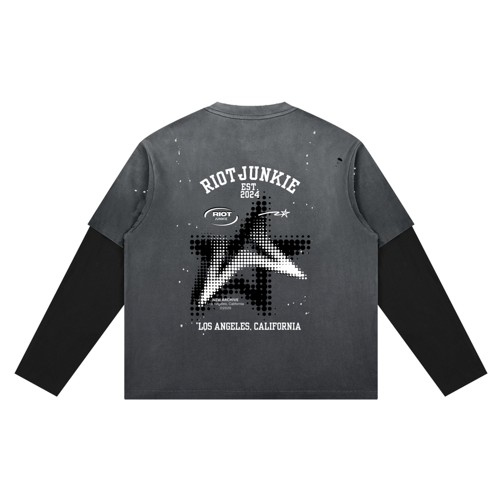 Unisex Vintage Wash Distressed Layer T-Shirt