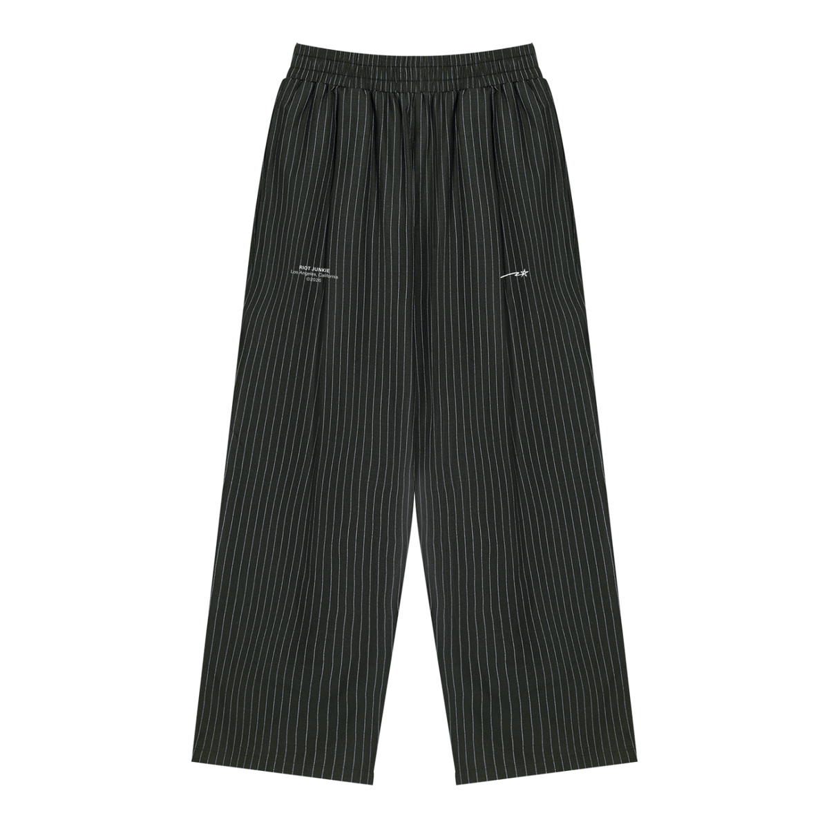 Unisex Striped Pleated Pants