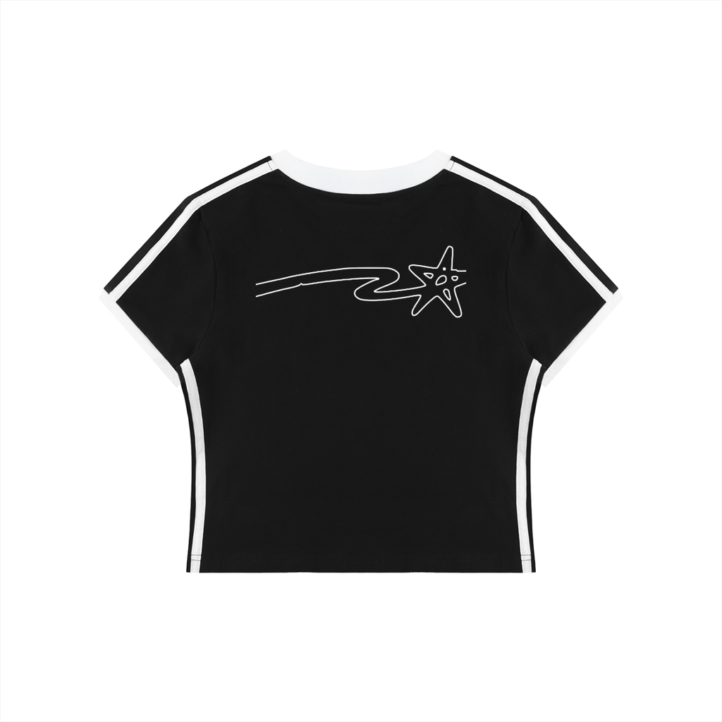 Women's V-Neck Ringer Crop T-Shirt
