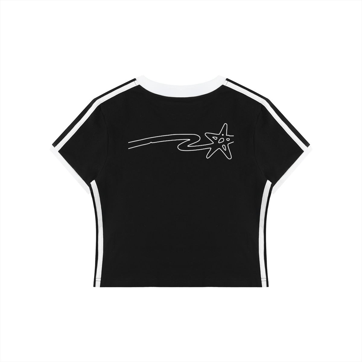 Women's V-Neck Ringer Crop T-Shirt