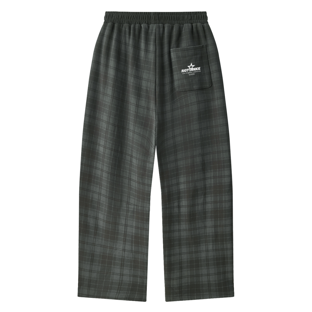 Unisex Plaid Straight Leg Pants