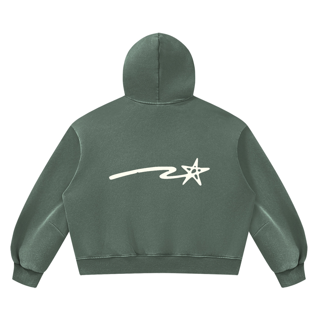 Unisex Vintage Wash Boxy Fleece Hoodie