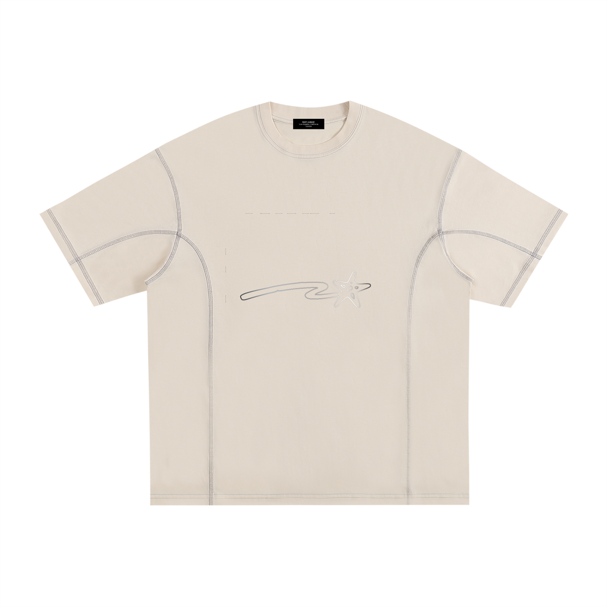 Streetwear Contrast-Stitched Cotton T-Shirt