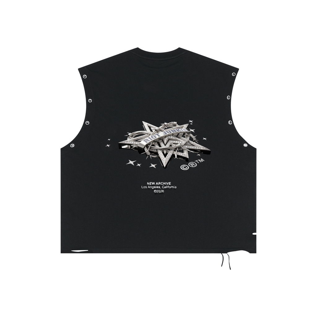 Distressed Grommet Eyelet Tank Top