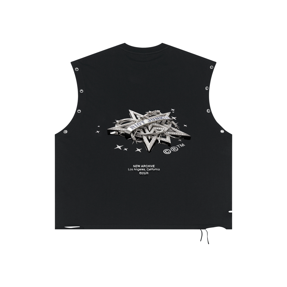 Distressed Grommet Eyelet Tank Top