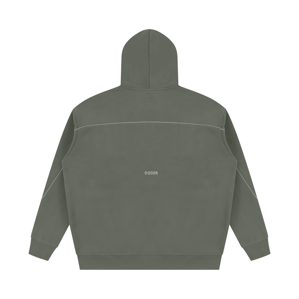 Unisex Oversized Piping Fleece Hoodie