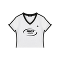 Women's V-Neck Ringer Crop T-Shirt