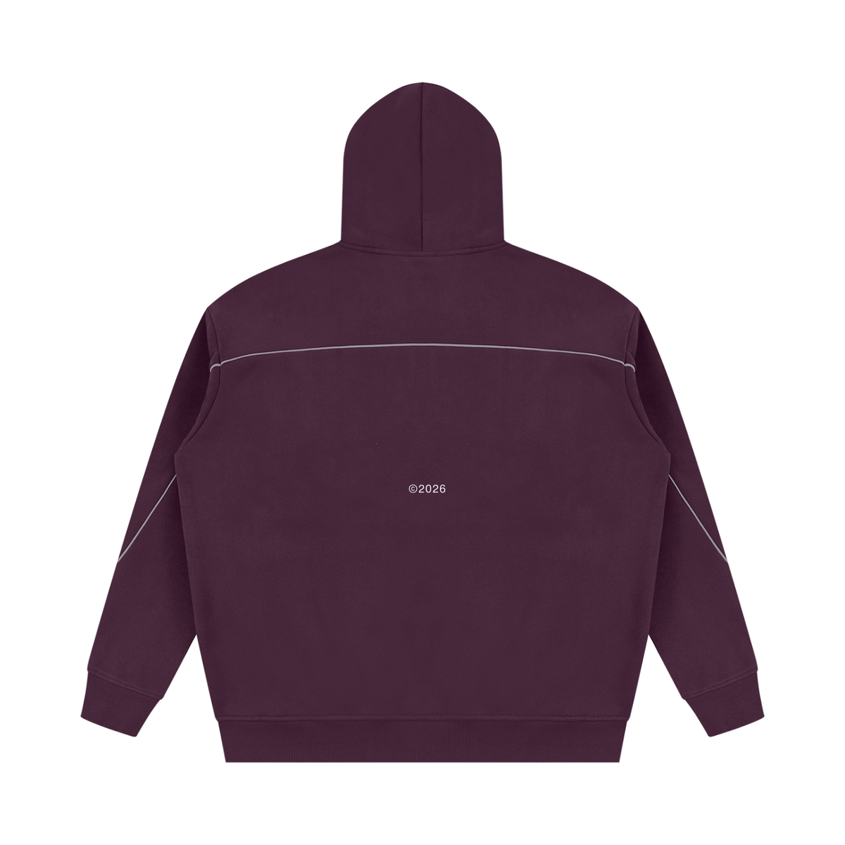Unisex Oversized Piping Fleece Hoodie