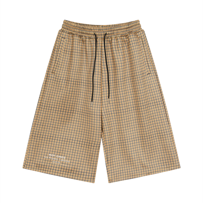 Unisex Plaid Drawstring Shorts