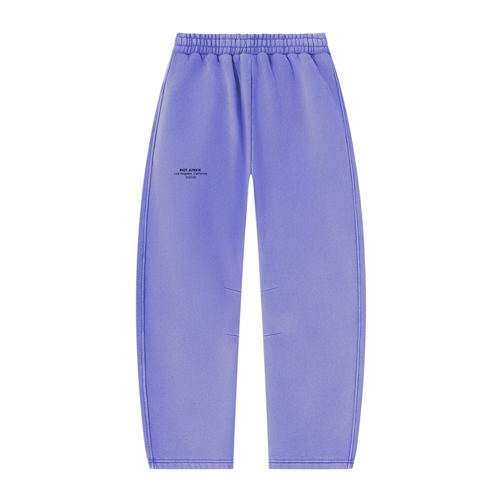 Unisex Vintage Wash Barrel Leg Fleece Sweatpants