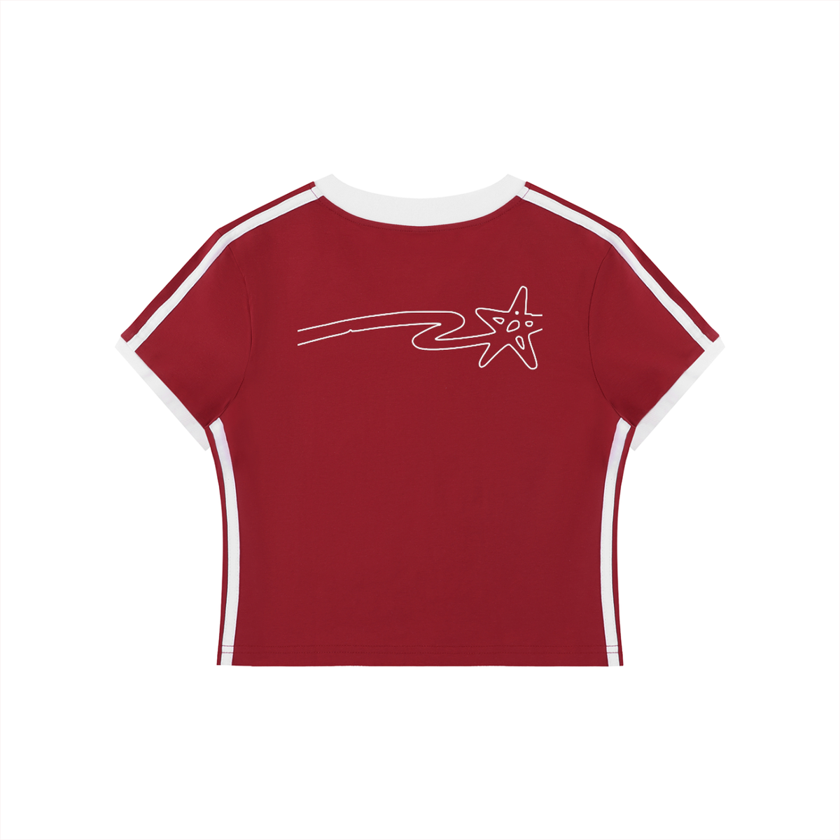 Women's V-Neck Ringer Crop T-Shirt