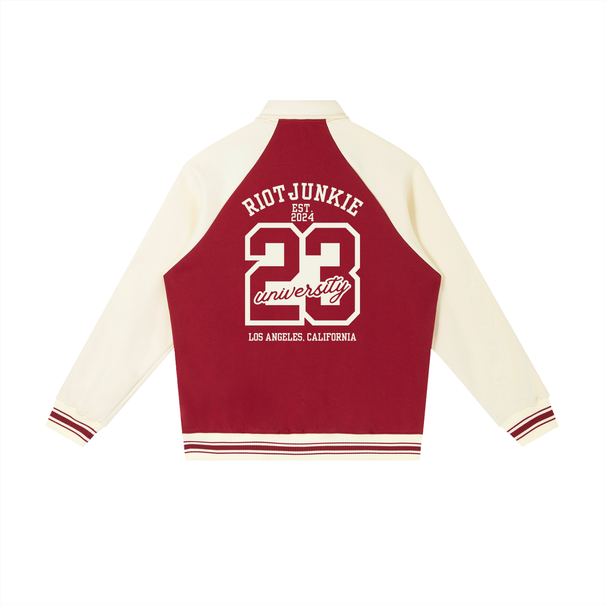 Contrast Raglan Sleeve Baseball Jacket