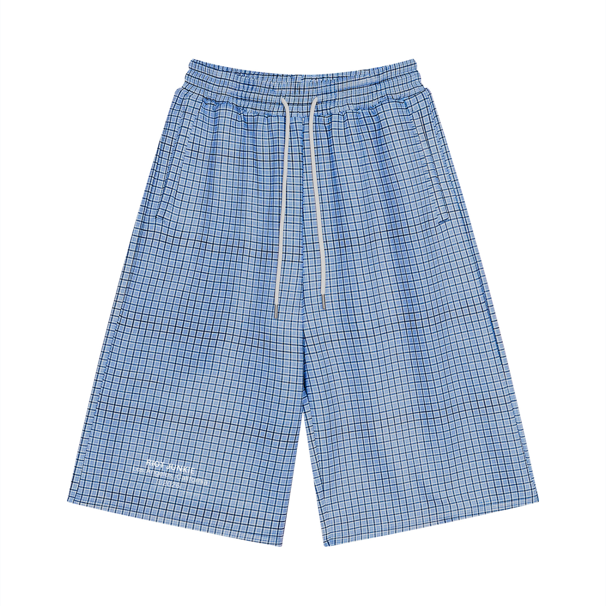 Unisex Plaid Drawstring Shorts