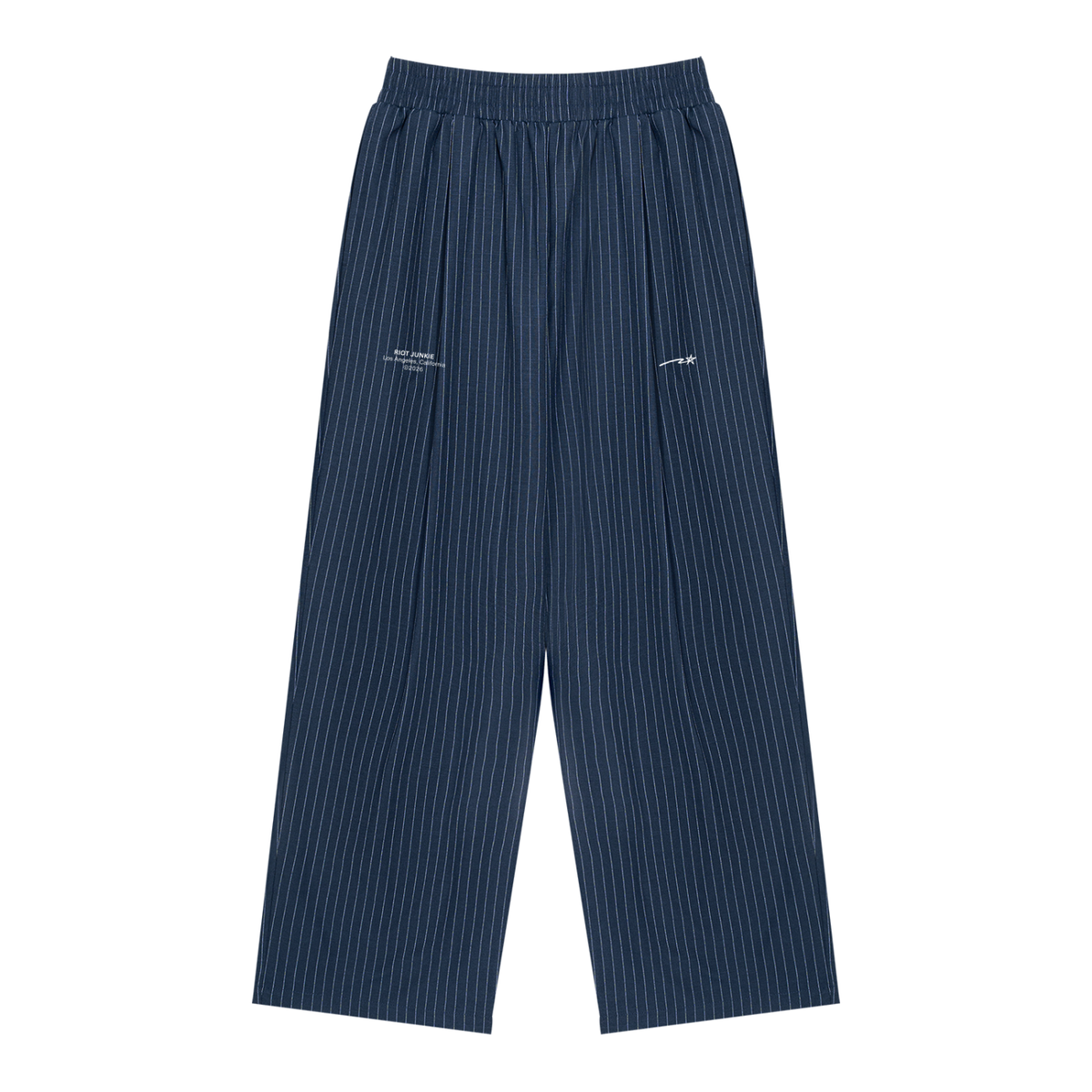 Unisex Striped Pleated Pants