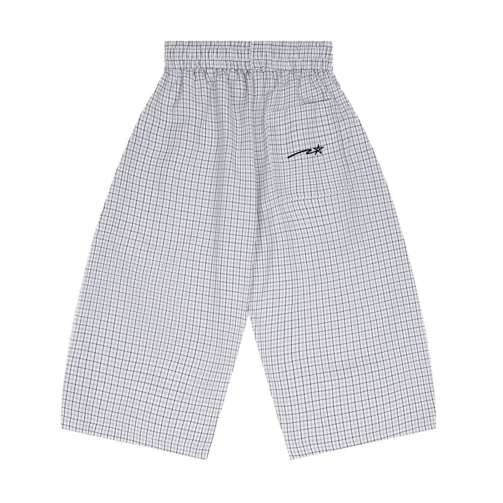 Unisex Plaid Loose Capri Shorts