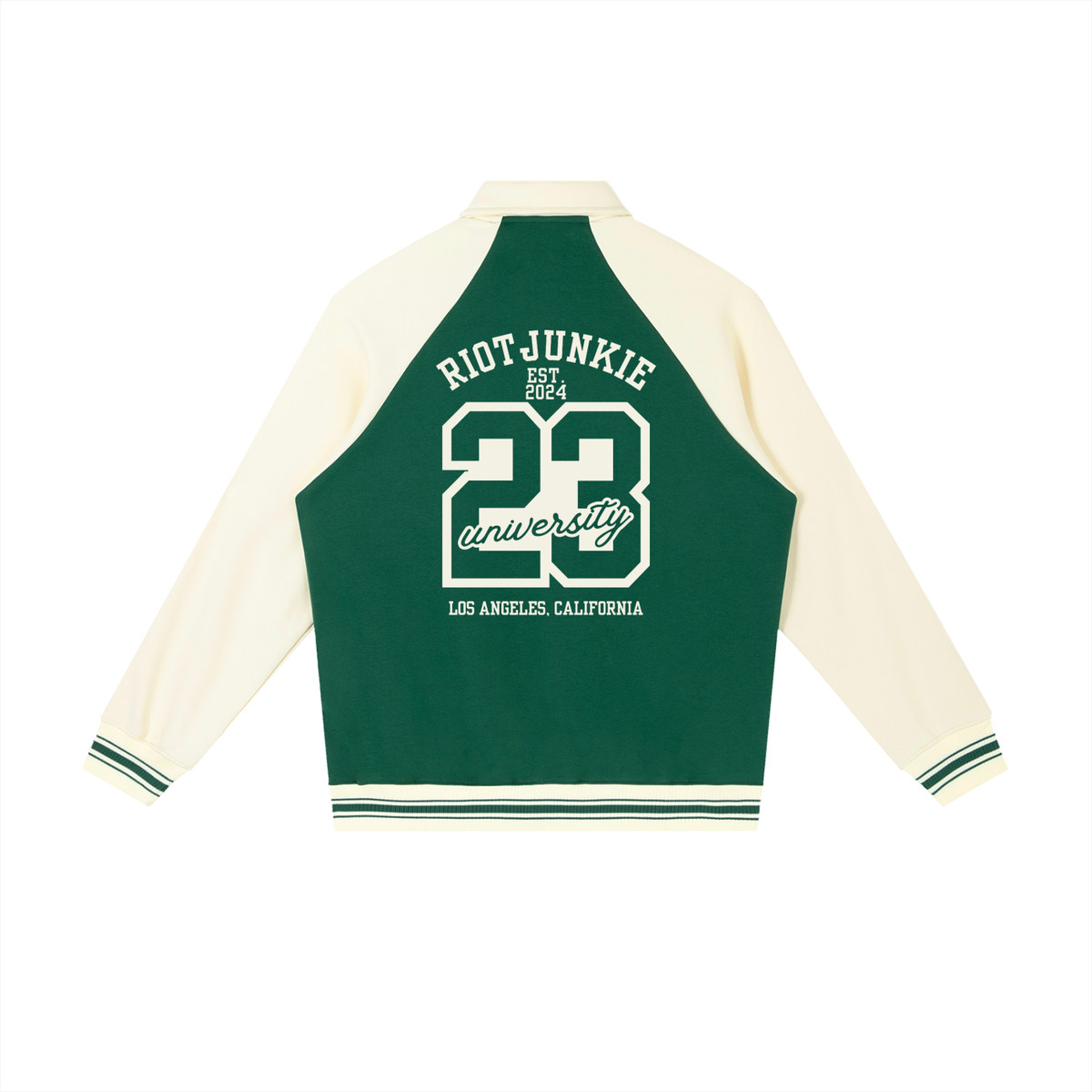 Contrast Raglan Sleeve Baseball Jacket