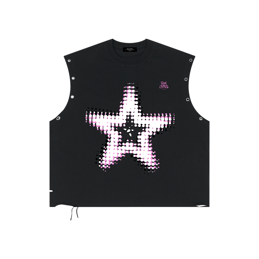 Distressed Grommet Eyelet Tank Top