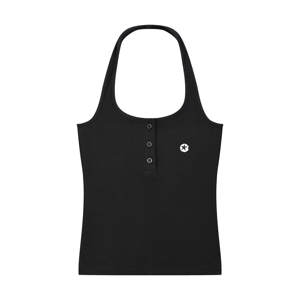 Women's Ribbed Henley Tank Top