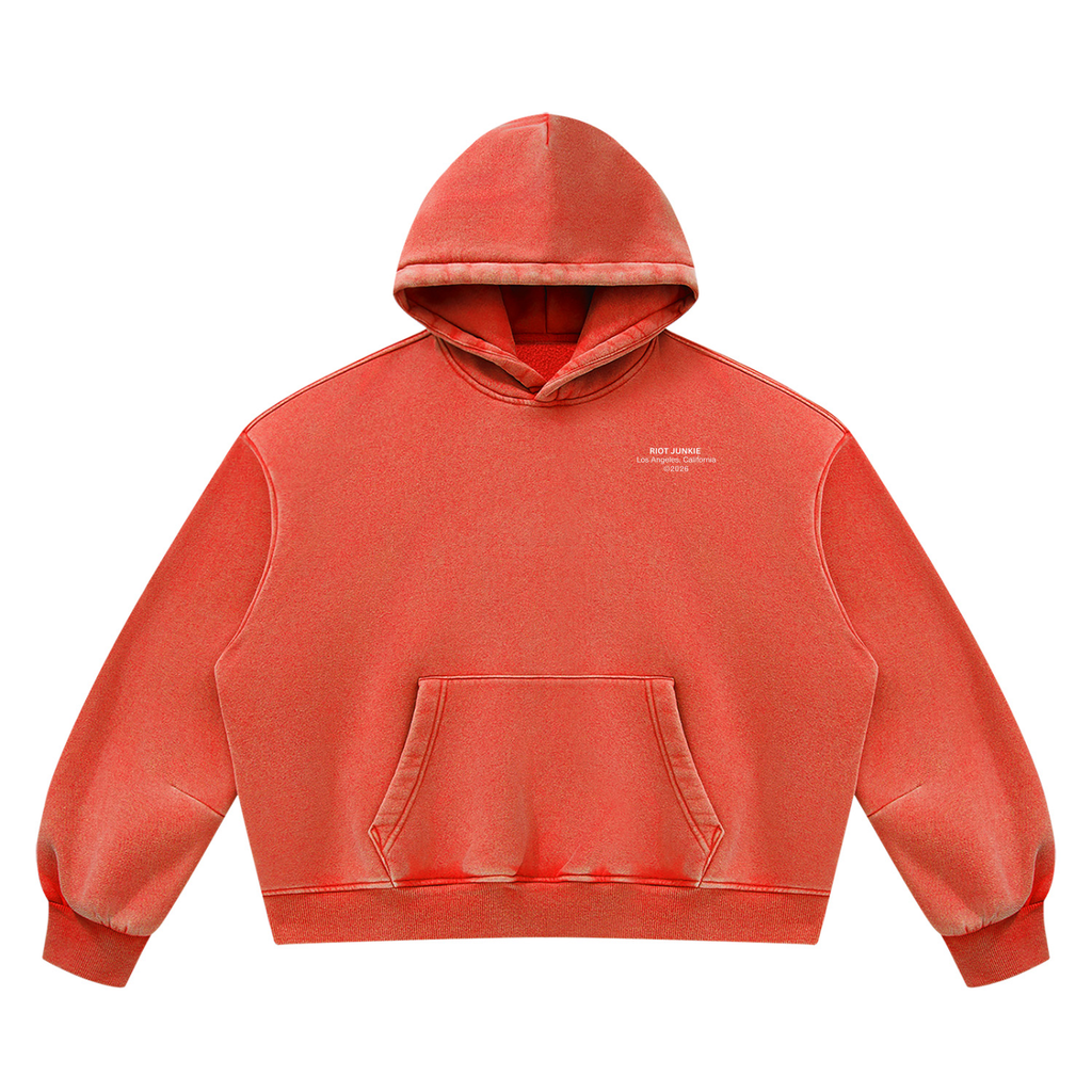 Unisex Vintage Wash Boxy Fleece Hoodie