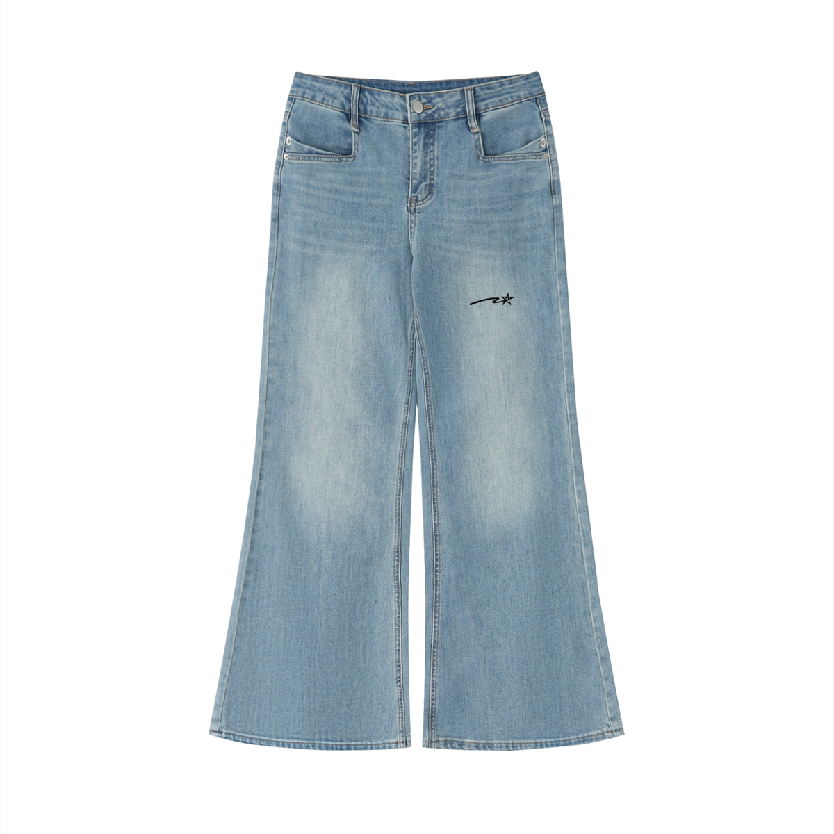 Women's Vintage Wash Flared Leg Jeans