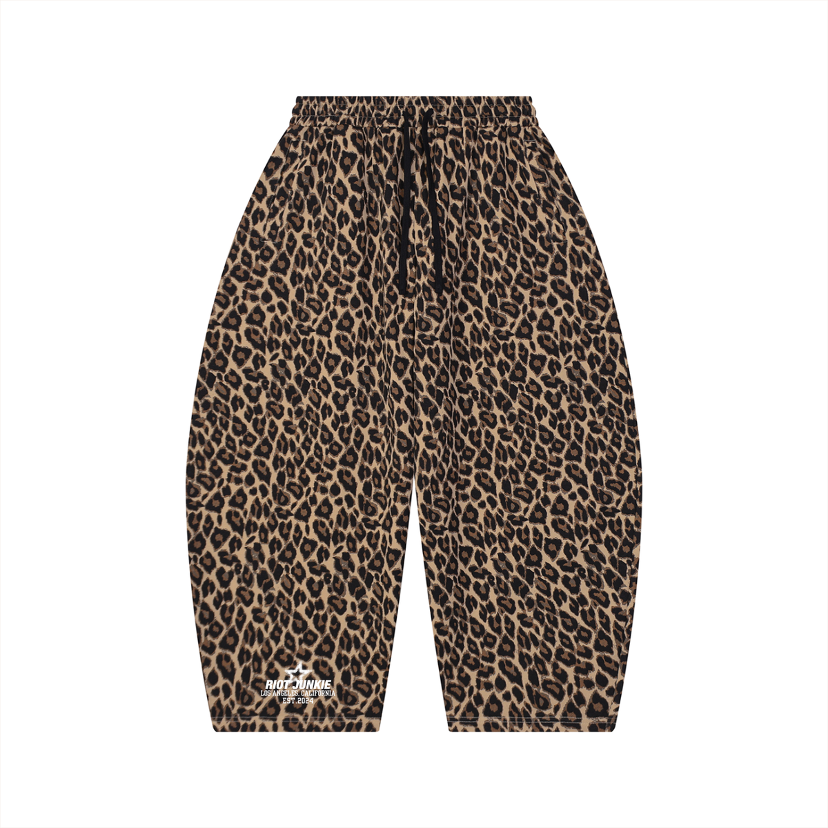 Unisex Leopard Barrel Leg Sweatpants