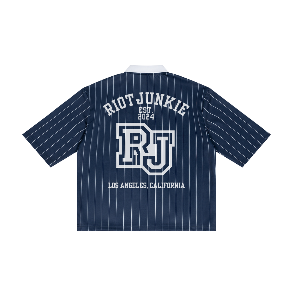Unisex Pinstripe Collared Soccer Jersey