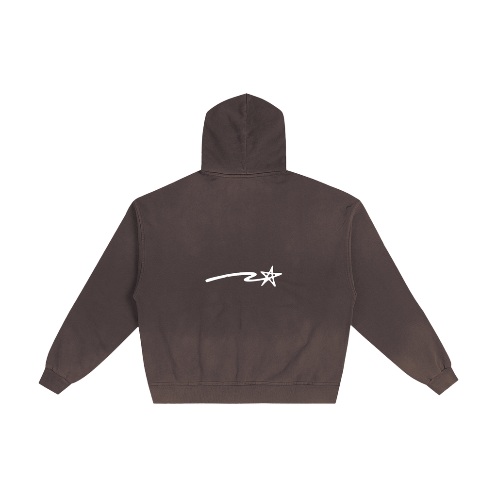 Hand-Frayed Sunfade Zip Hoodie