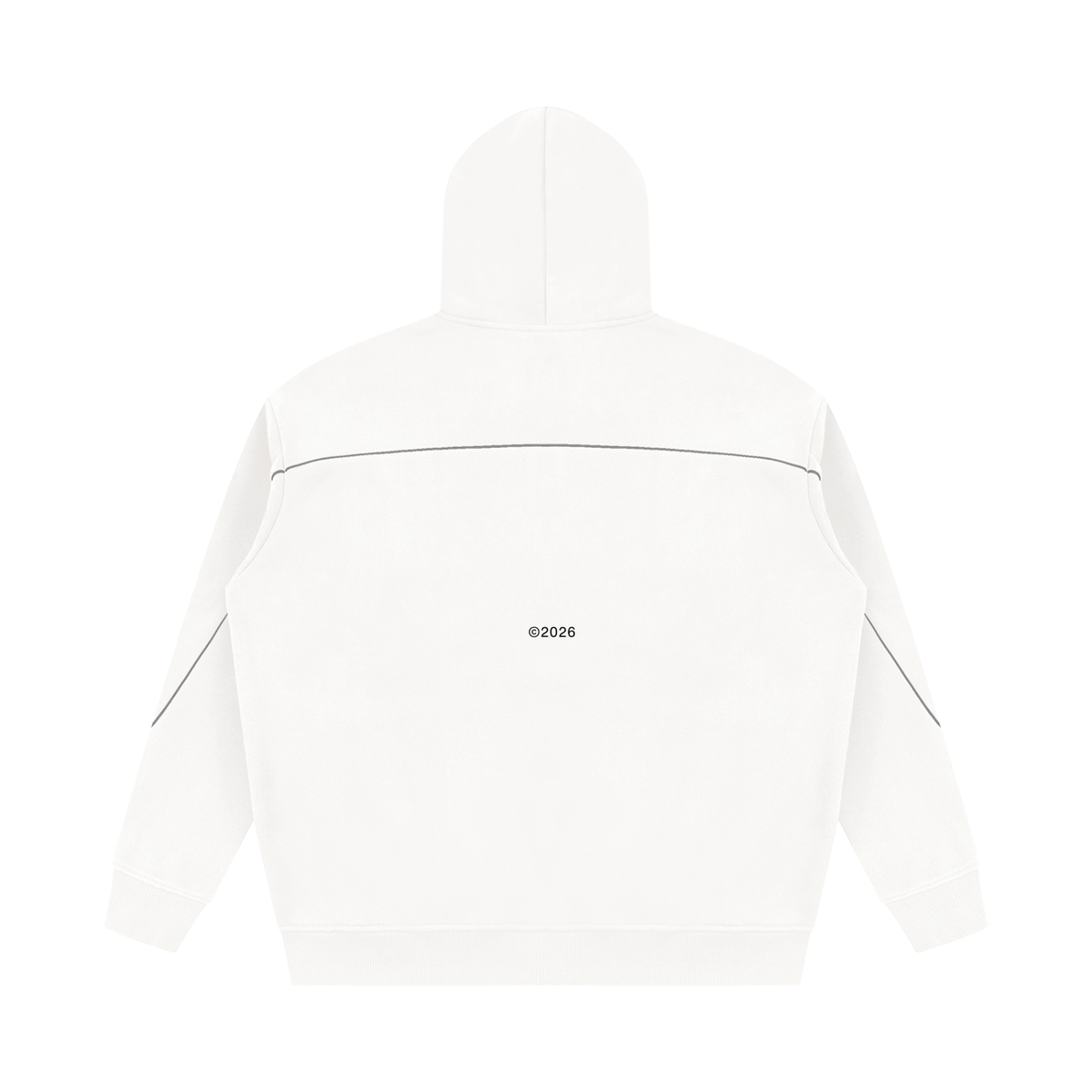 Unisex Oversized Piping Fleece Hoodie