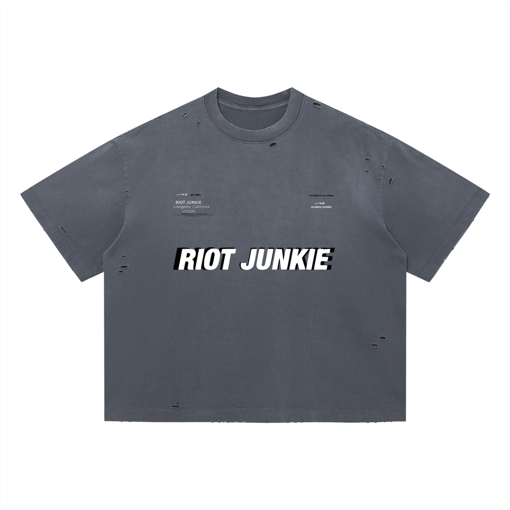 Vintage Washed Distressed Boxy Oversized T-Shirt